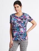 Marks & Spencer Floral Crossback T-shirt Black Mix