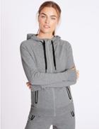 Marks & Spencer Cotton Rich Hooded Top Grey Marl