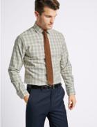 Marks & Spencer Cotton Rich Tailored Fit Shirt Multi/neutral