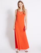Marks & Spencer Pure Cotton Jersey Applique Maxi Dress Orange