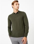 Marks & Spencer Pure Merino Wool Polo Shirt Khaki