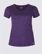 Marks & Spencer Textured Quick Dry Short Sleeve Top Grape