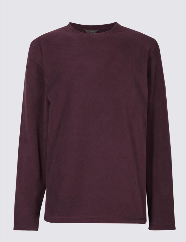 Marks & Spencer Crew Neck Fleece Top Claret