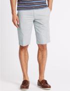 Marks & Spencer Cotton Rich Cargo Shorts With Belt Light Grey