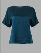 Marks & Spencer Silk Relaxed Fit Shell Top Twilight