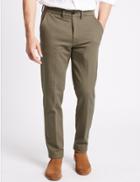 Marks & Spencer Slim Fit Cotton Rich Chinos With Stretch Natural