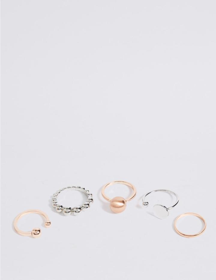 Marks & Spencer 5 Pack Ring Set Rose Mix