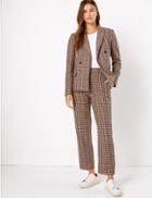 Marks & Spencer Checked 7/8th Trousers Red Mix