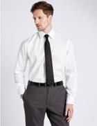 Marks & Spencer 2in Longer Pure Cotton Non-iron Slim Shirt White