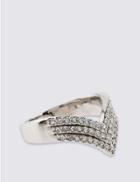 Marks & Spencer Platinum Plated Crystal Ring Silver Mix