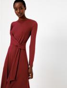 Marks & Spencer Drape Fit & Flare Midi Dress Claret