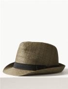 Marks & Spencer Hopsack Trilby Hat Khaki