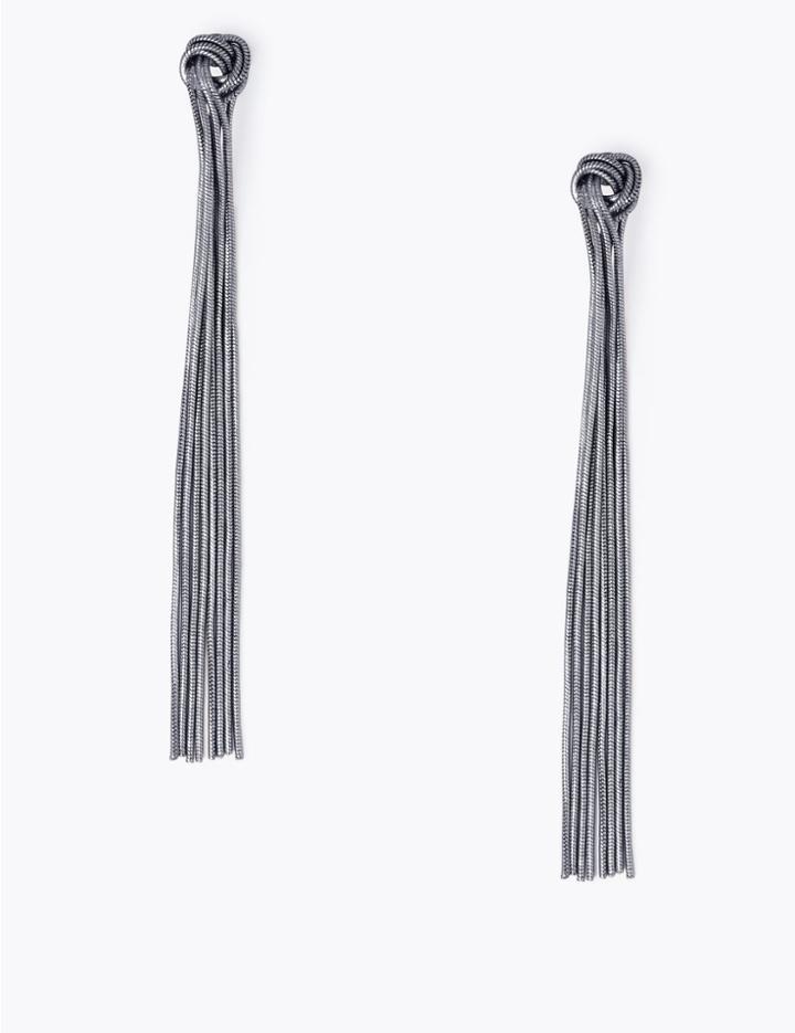Marks & Spencer Knot Drape Drop Earrings Gunmetal