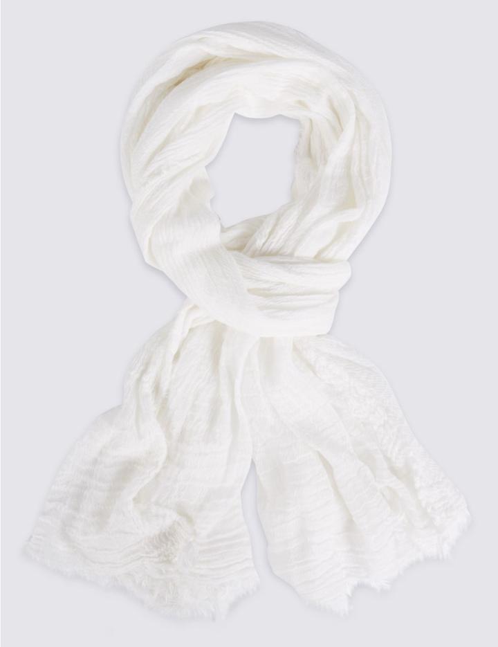 Marks & Spencer Crinkle Scarf White
