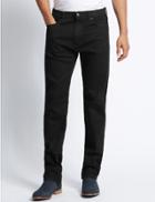 Marks & Spencer Tapered Fit Stretch Jeans With Stormwear&trade; Black