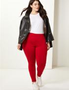 Marks & Spencer Curve High Rise Skinny Jeggings Red