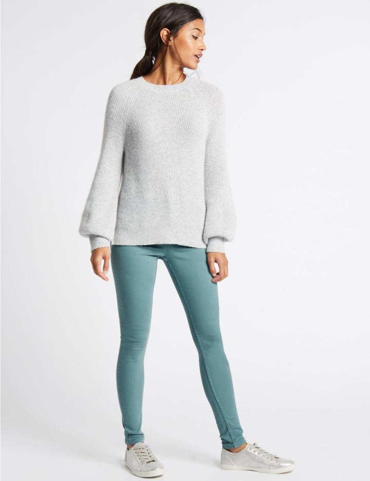Marks & Spencer Mid Rise Super Skinny Jeans Smokey Green