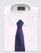 Marks & Spencer Pure Silk Floral Tie Aubergine Mix