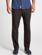 Marks & Spencer Slim Fit Linen Rich Chinos Charcoal