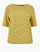 Marks & Spencer Modal Rich Printed Shell Top Yellow Mix