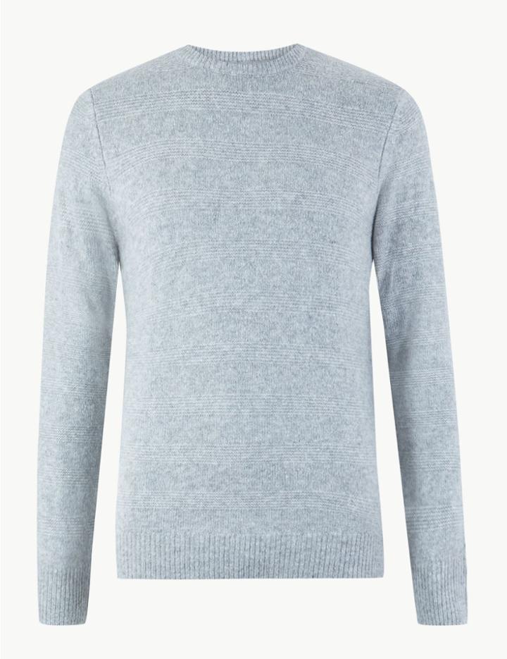 Marks & Spencer Stripe Texture Jumper Silver