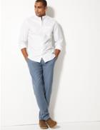 Marks & Spencer Slim Fit Linen Rich Trousers Light Stone
