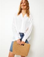 Marks & Spencer Cotton Silk Blend Shirt Soft White
