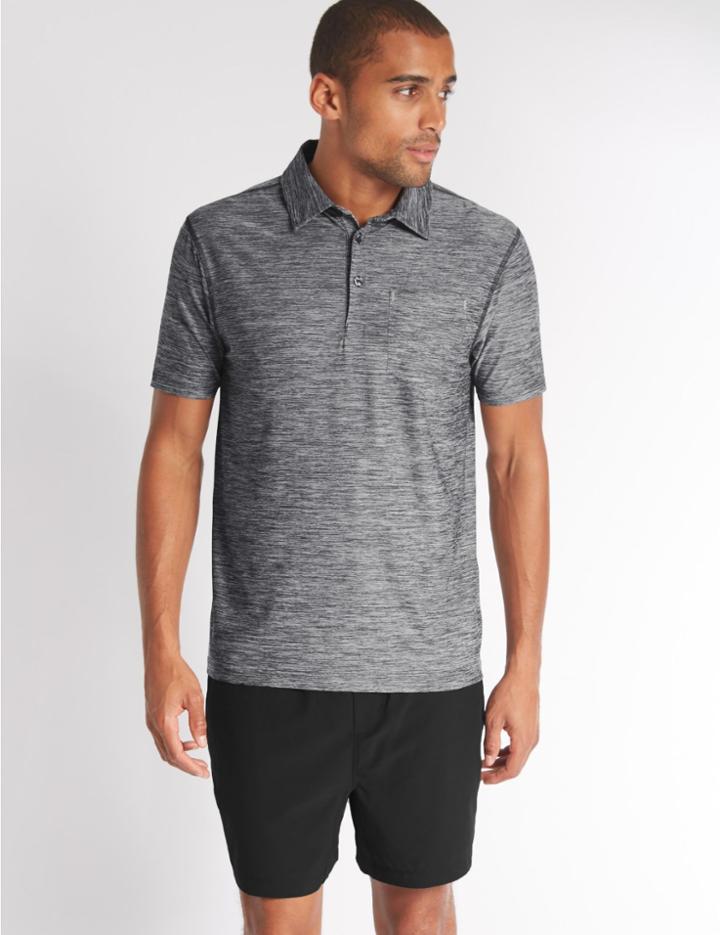 Marks & Spencer Slim Fit Active Polo Shirt With Quick Dry Grey Mix