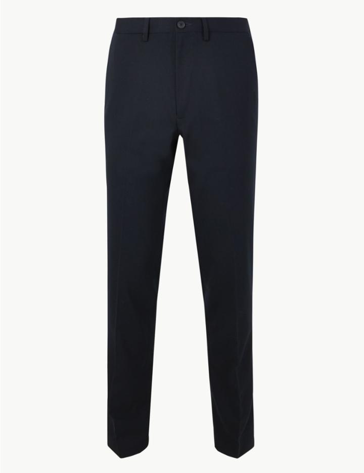 Marks & Spencer Slim Fit Trousers With Stretch Navy