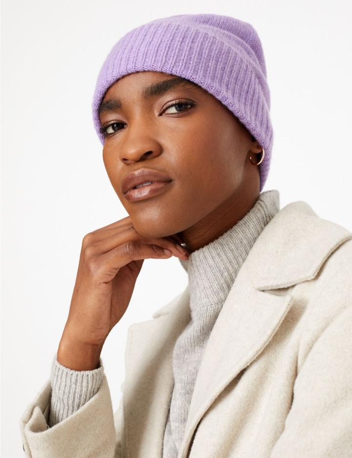 Marks & Spencer Pure Cashmere Turned Up Beanie