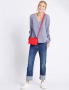 Marks & Spencer Faux Leather Across Body Bag Red