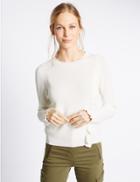 Marks & Spencer Knitted Ruffle Front Jumper Cream