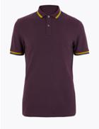 Marks & Spencer Pure Cotton Polo Shirt Deep Purple