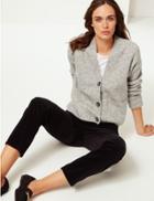 Marks & Spencer Button Through Cardigan With Cotton Grey