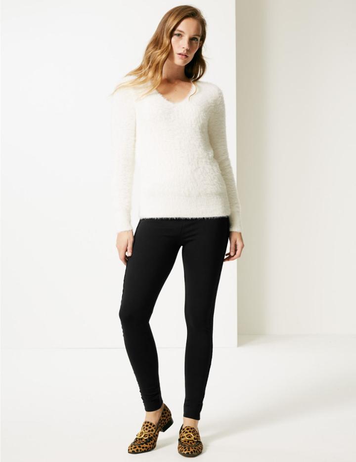Marks & Spencer Lace Trim Leggings Black