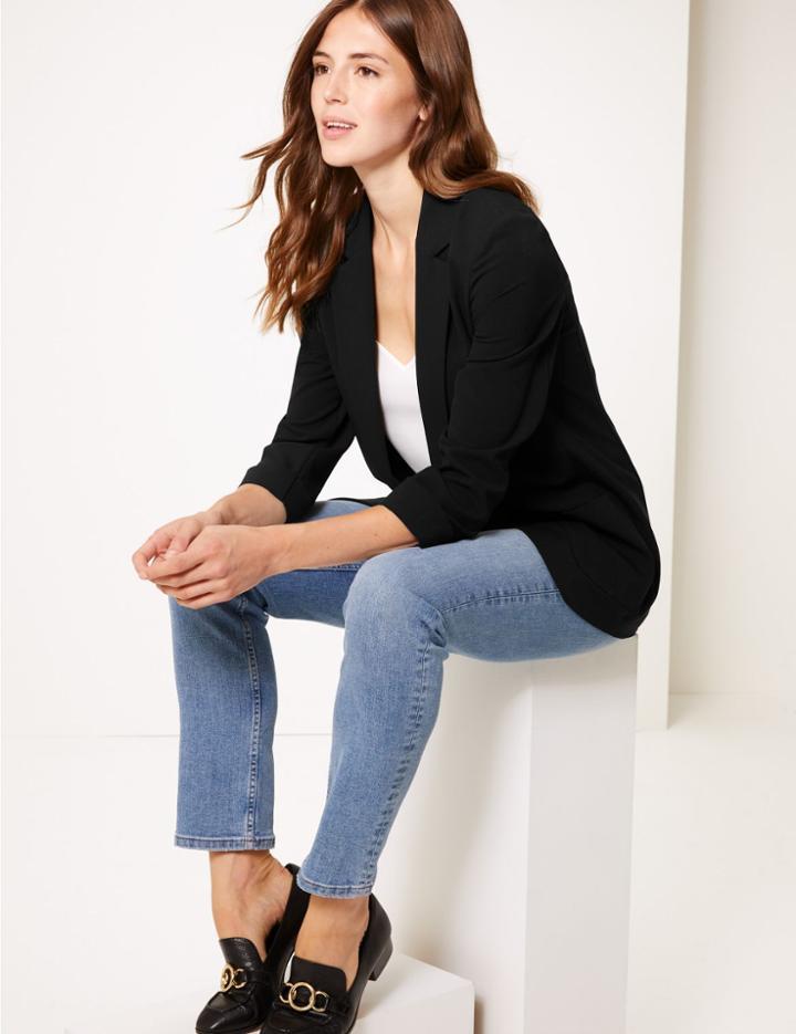 Marks & Spencer Relaxed Patch Pocket Blazer Black