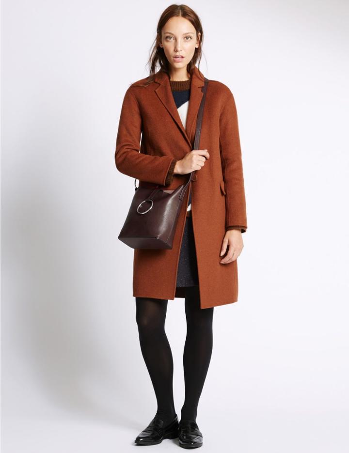 Marks & Spencer Ring Detailed Across Body Bag Chocolate