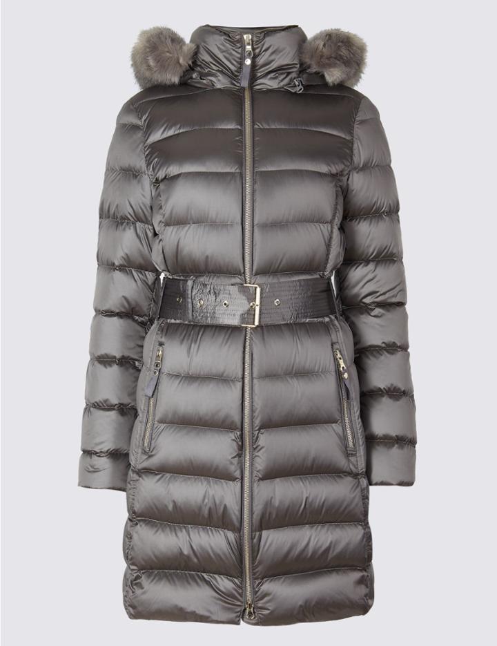 Marks & Spencer Down & Feather Jacket With Stormwear&trade; Light Mole