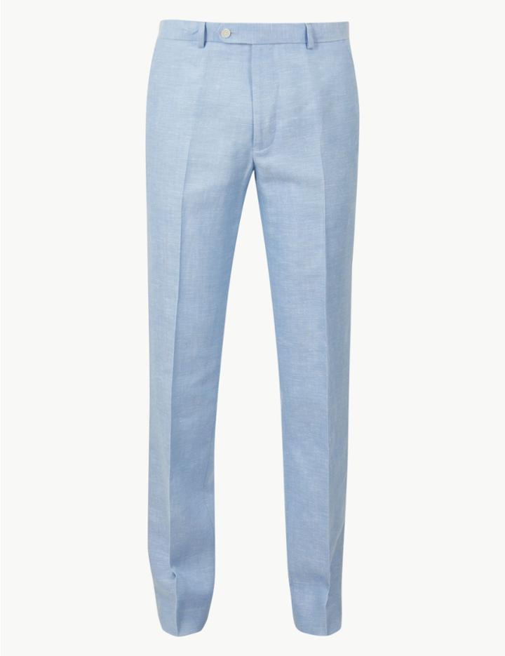 Marks & Spencer Regular Fit Trousers Light Blue