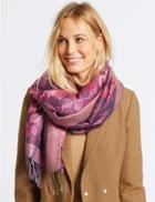 Marks & Spencer Floral Jacquard Scarf Pink Mix