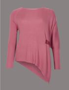 Marks & Spencer Asymmetric Round Neck Long Sleeve Jumper Damask