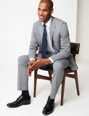 Marks & Spencer Grey Slim Fit Jacket Grey