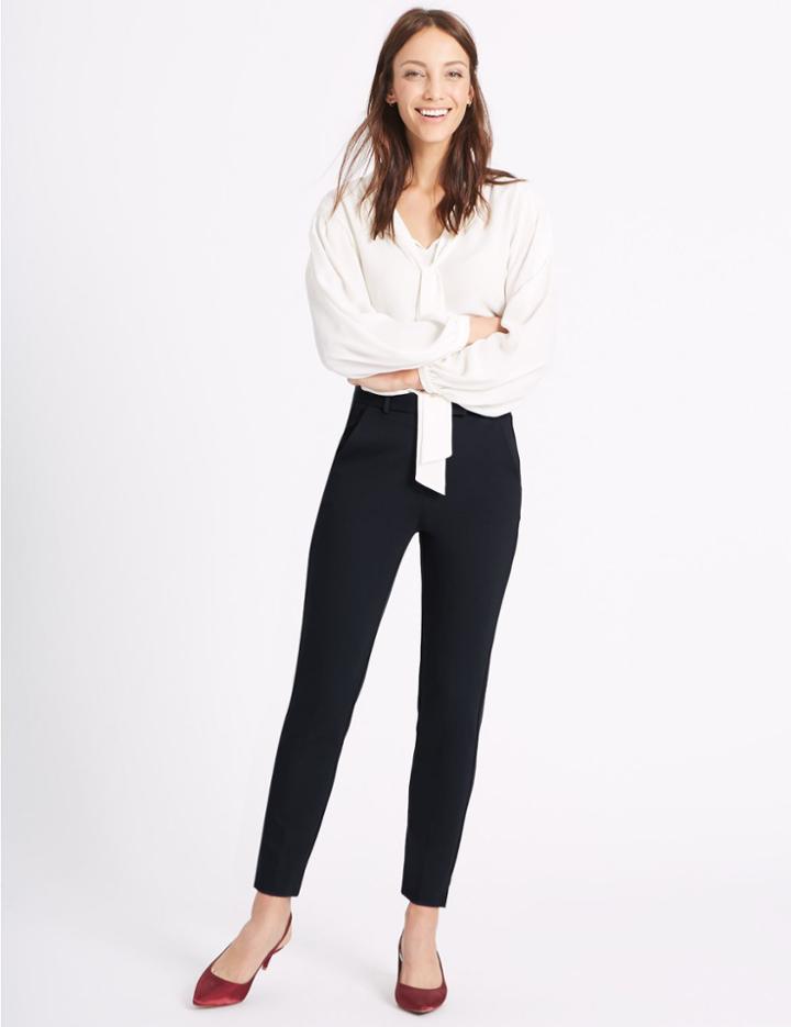 Marks & Spencer Slim Leg Trousers Navy