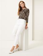 Marks & Spencer Cotton Slim 7/8th Trousers Winter White