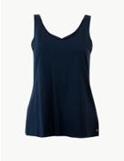 Marks & Spencer Active Bonded V-neck Vest Top Navy