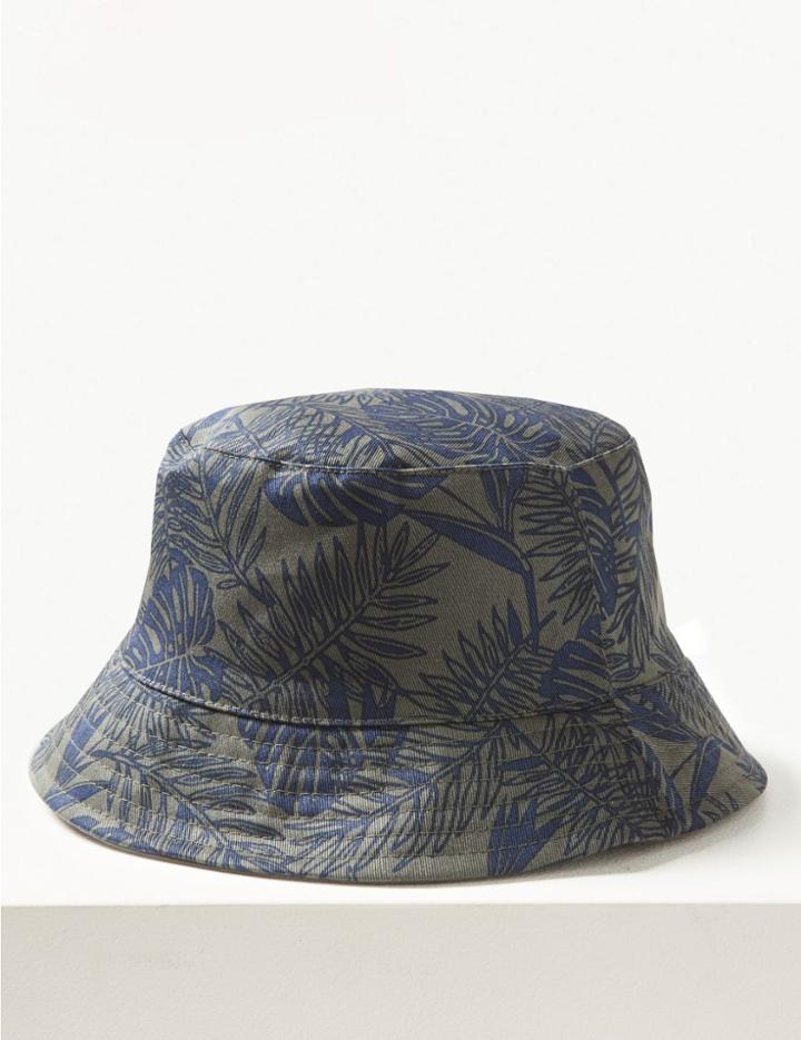 Marks & Spencer Pure Cotton Bucket Hat Khaki Mix