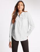 Marks & Spencer Pure Cotton Poplin Long Sleeve Shirt White