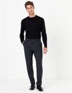 Marks & Spencer The Ultimate Navy Tailored Checked Trousers Navy