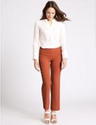 Marks & Spencer Tapered Leg Trousers Terracotta