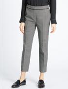 Marks & Spencer Mono Jacquard Slim Leg Trousers Black/white